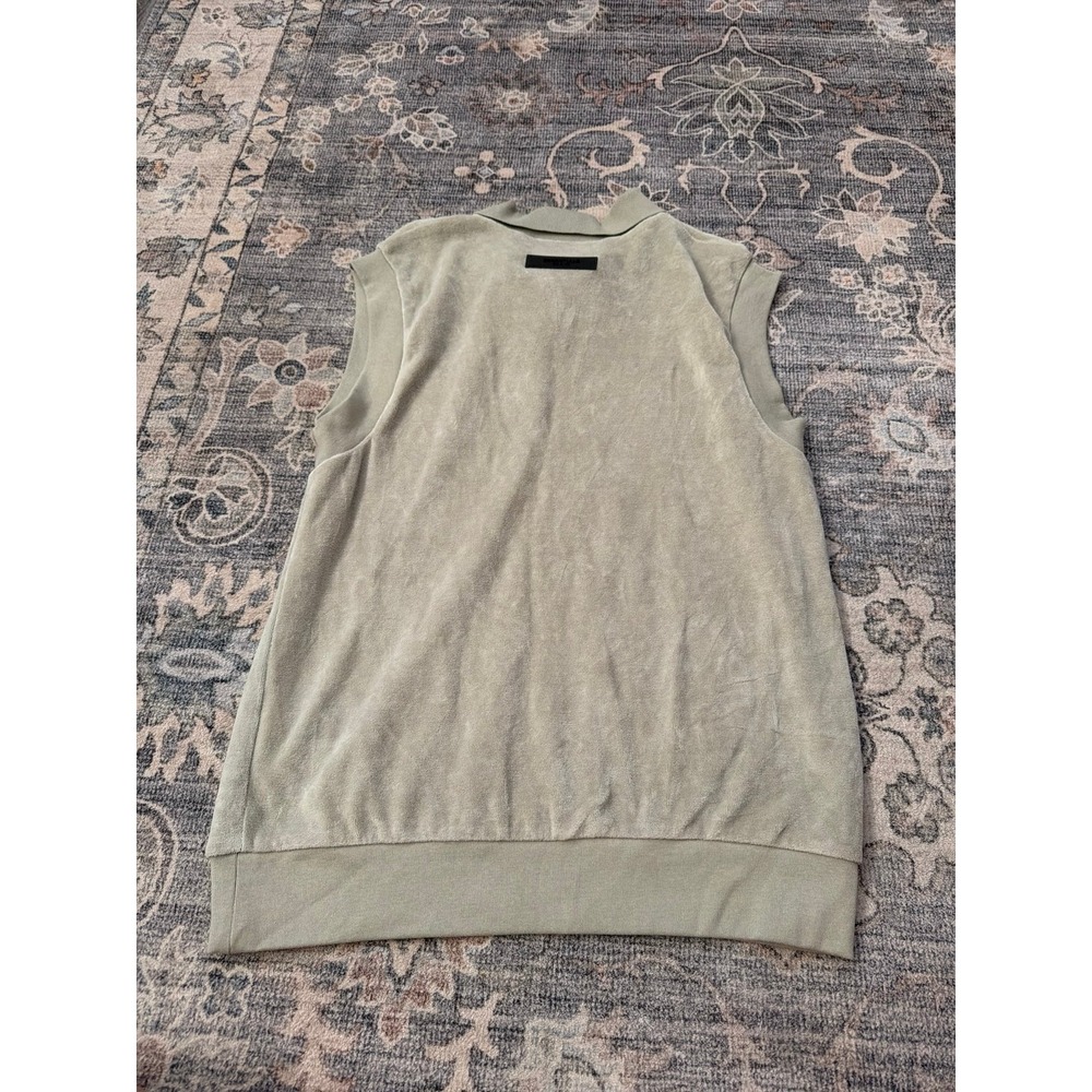 Fear of God Essentials Velour Sleeveless Polo 'Seafoam' - Picture 4 of 4